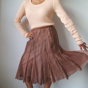Nic + Zoe Brown A-Line Skirt